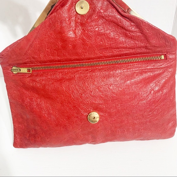 Unbranded Leather Envelope Clutch KissLock Closure - Picture 9 of 12